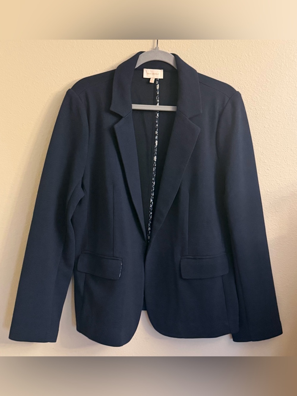 Skies Are Blue Dark Navy Women's Single-Button Blazer Size XL